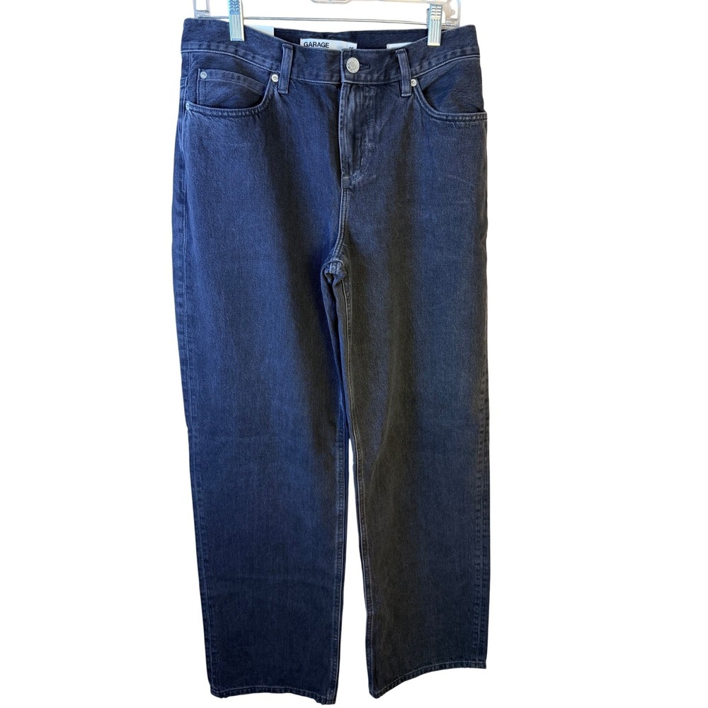 Garage Low Rise Baggy Jeans Washed Black Wide Leg Long 05/27